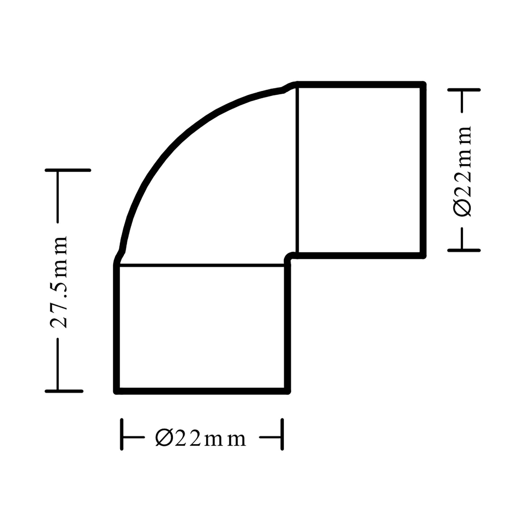 End feed 90° Pipe elbow (Dia)22mm 22mm, Pack of 10