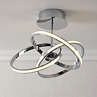 Endor Chrome effect 3 Lamp Ceiling light