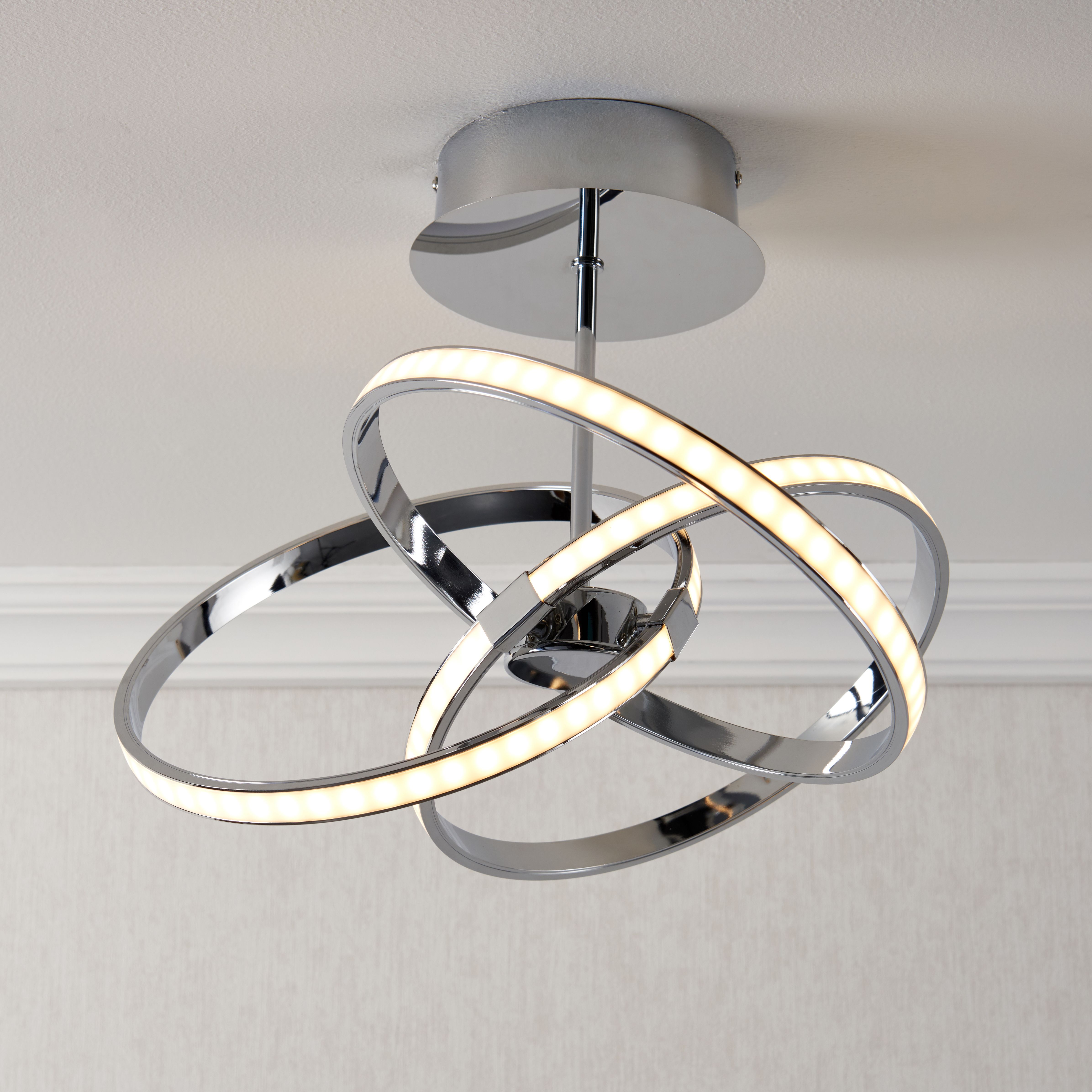 Endor Chrome effect 3 Lamp Ceiling light Tradepoint