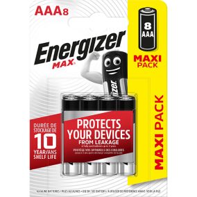 Energizer Alkaline AAA Battery, Pack of 8