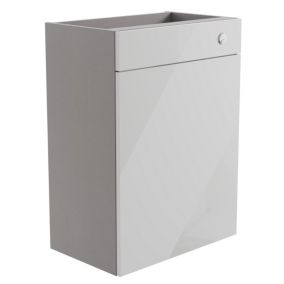 Ennis Gloss Light grey Freestanding Toilet Cabinet (W)595mm (H)820mm