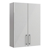 Ennis Gloss Light grey Modern Double Wall cabinet (W)495mm (H)720mm