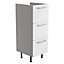 Ennis Gloss White Modern Freestanding 3 drawer Base unit (W)295mm (H)820mm
