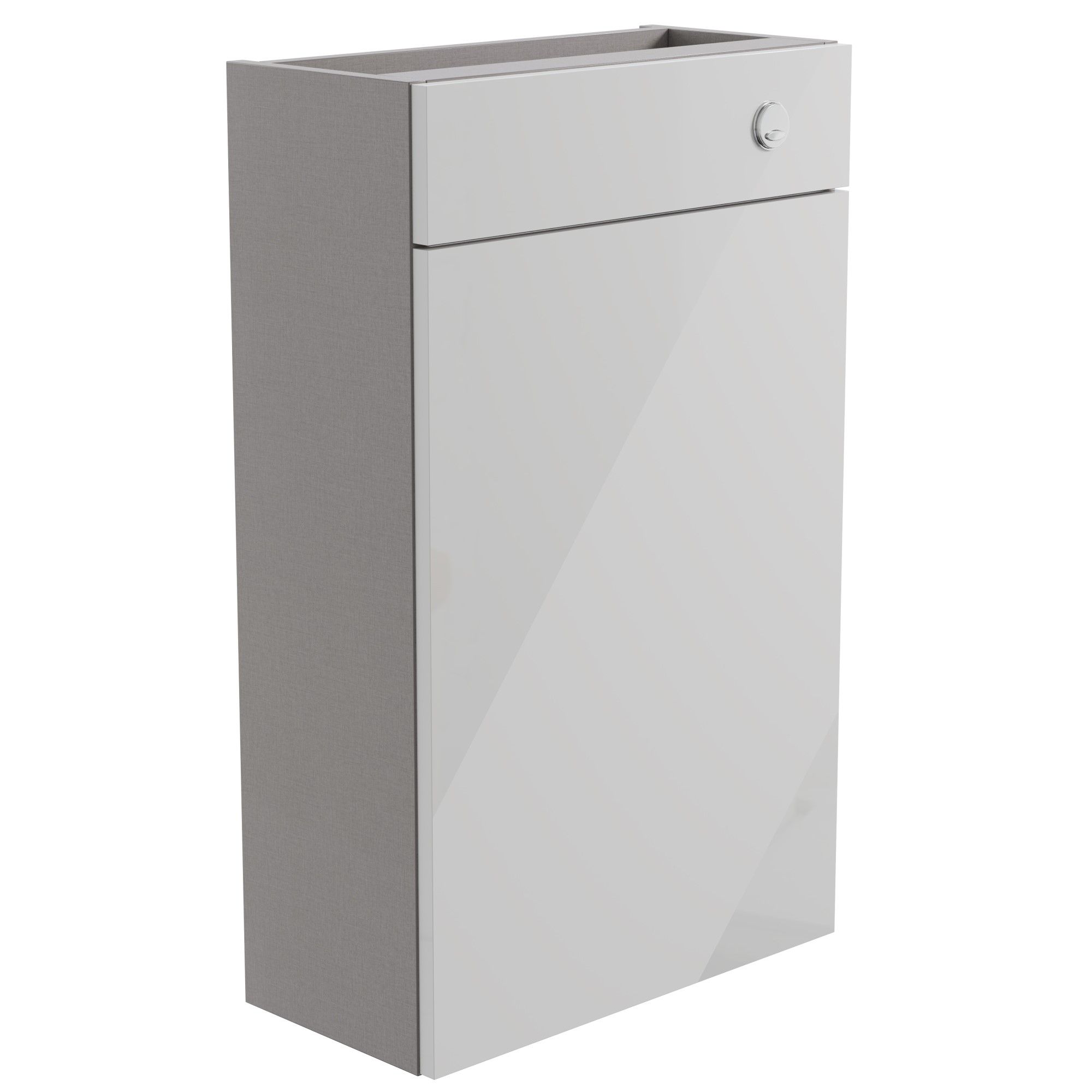 Ennis Slim Gloss Light grey Freestanding Toilet Cabinet (W)495mm (H)820mm