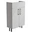 Ennis Slim Slimline Gloss Light grey Double Freestanding Bathroom Vanity unit (H)82cm (W)49.5cm
