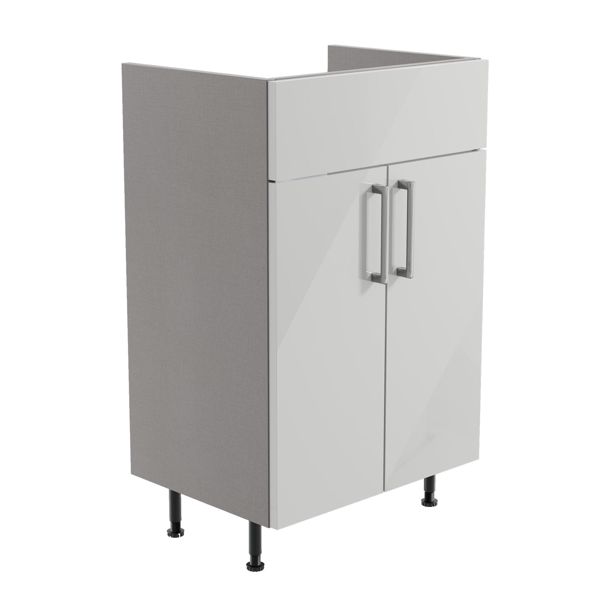 Ennis Standard Gloss Light grey Double Freestanding Bathroom Vanity unit (H)82cm (W)49.5cm