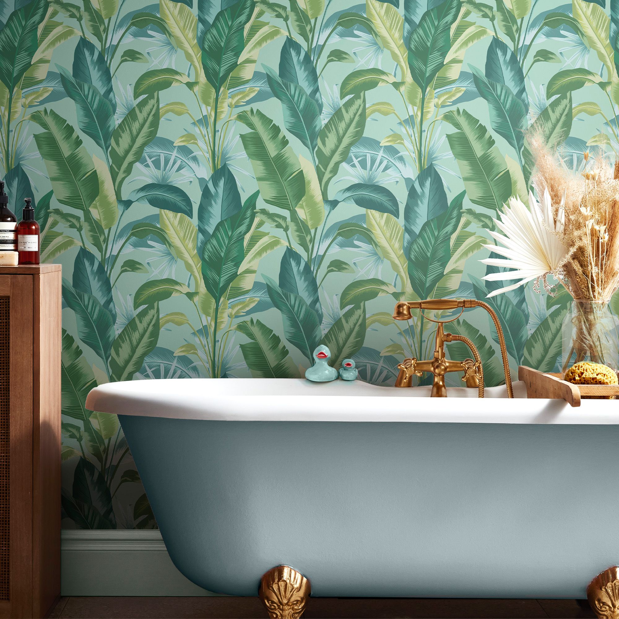 Envy Leaf It Out Midnight Tropical Smooth Wallpaper Sample