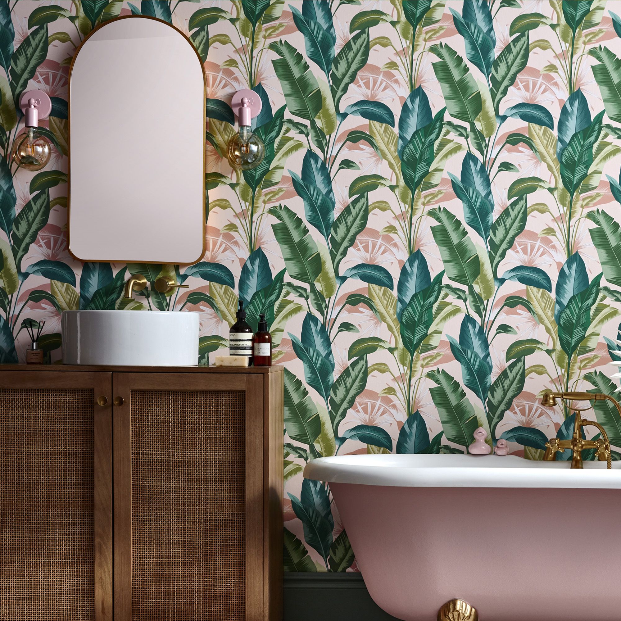 Envy Leaf It Out Sunrise Tropical Smooth Wallpaper Sample