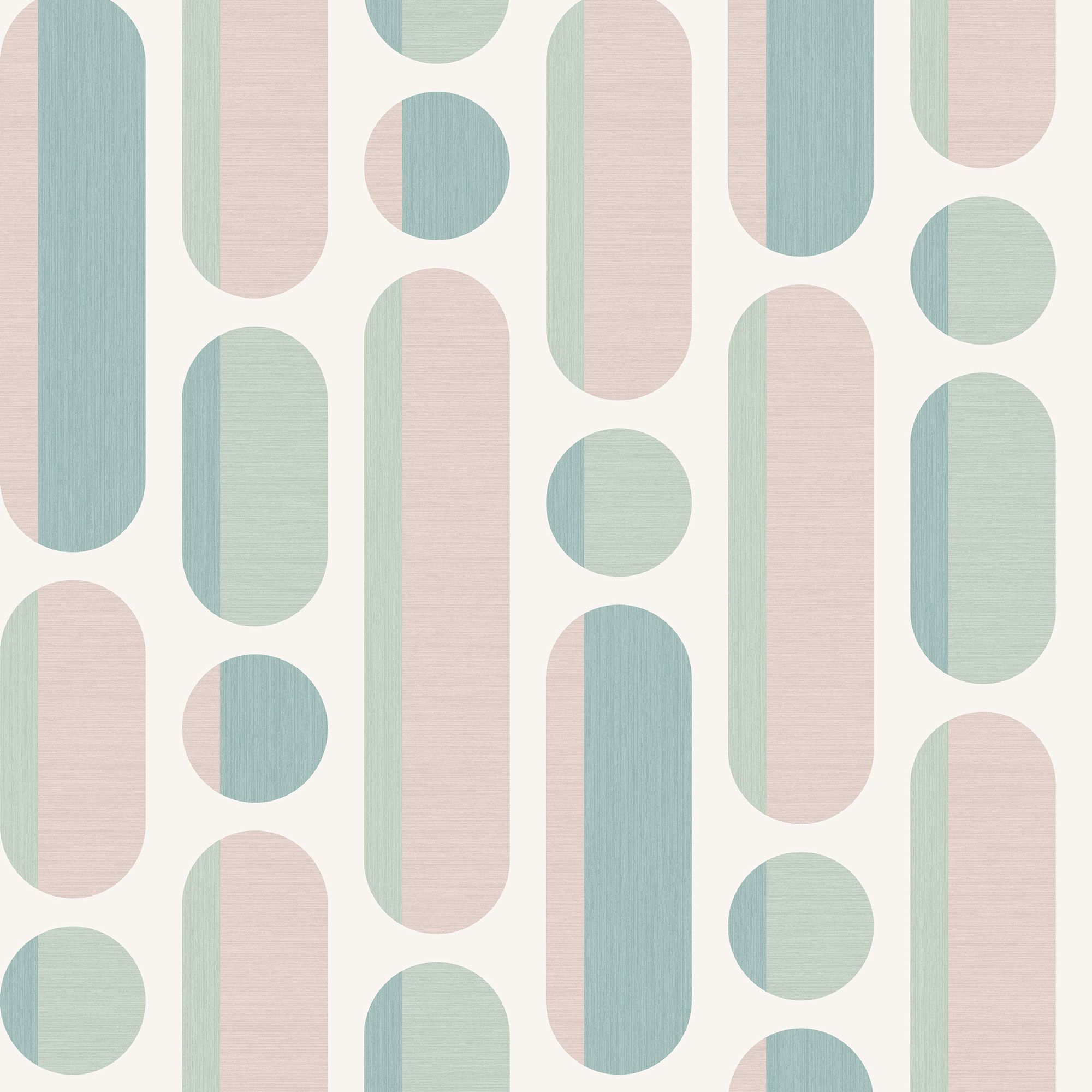 Envy Morse Rose & Sage Geometric Smooth Wallpaper Sample