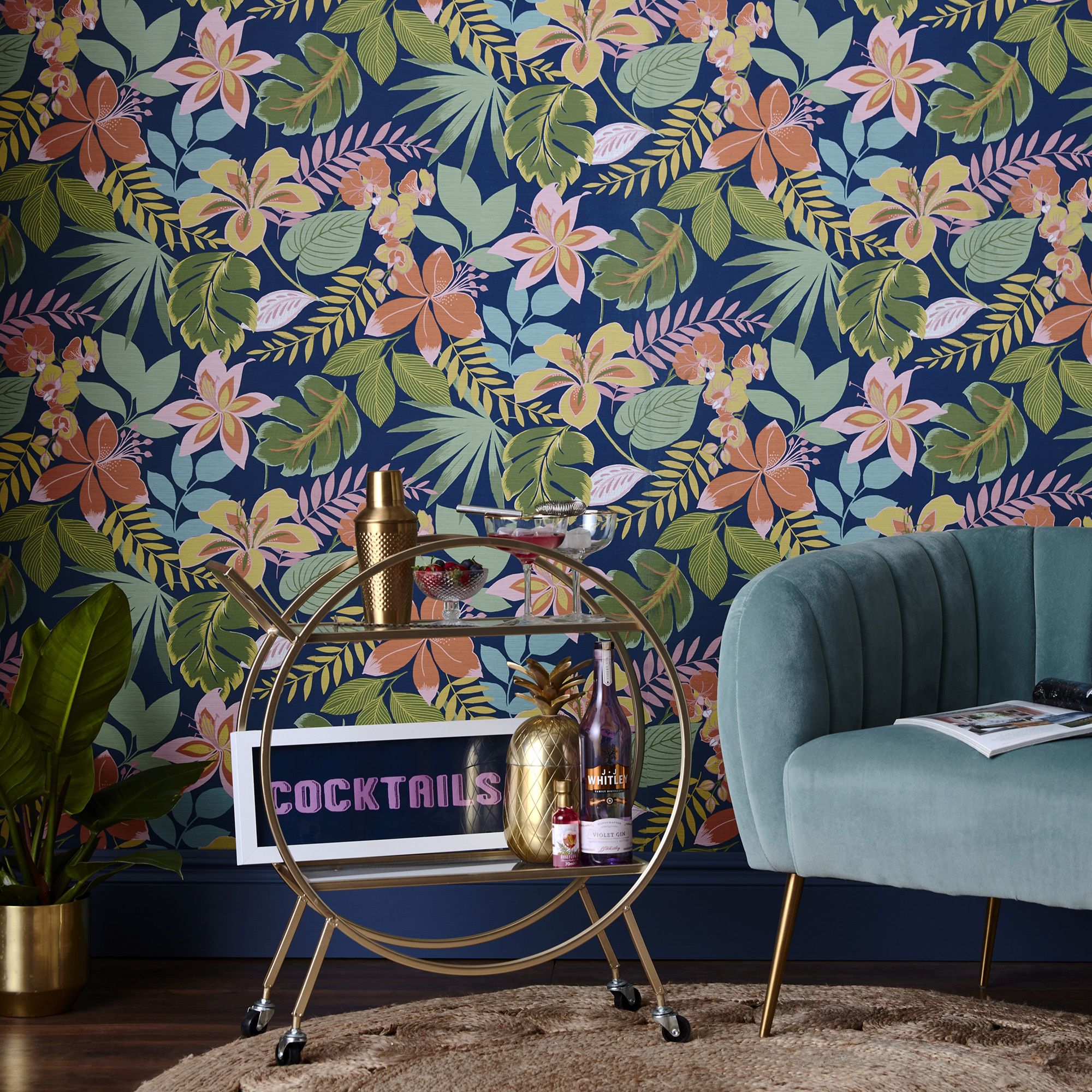 Envy So Exotic Night Floral Smooth Wallpaper
