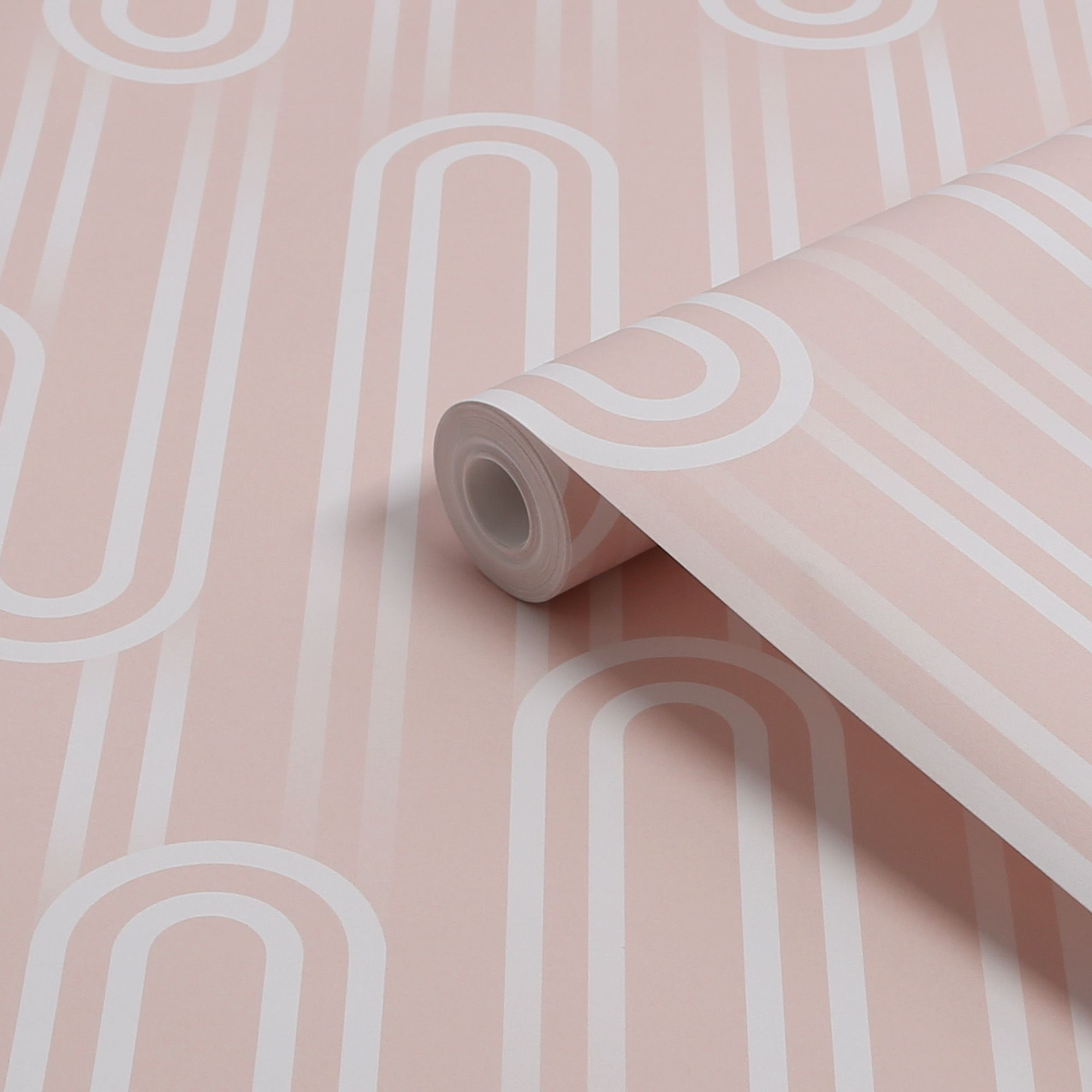 Envy Ups N Downs Peach Geometric Smooth Wallpaper