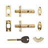 ERA Brass Concealed door bolt (L)78mm, Pack of 2