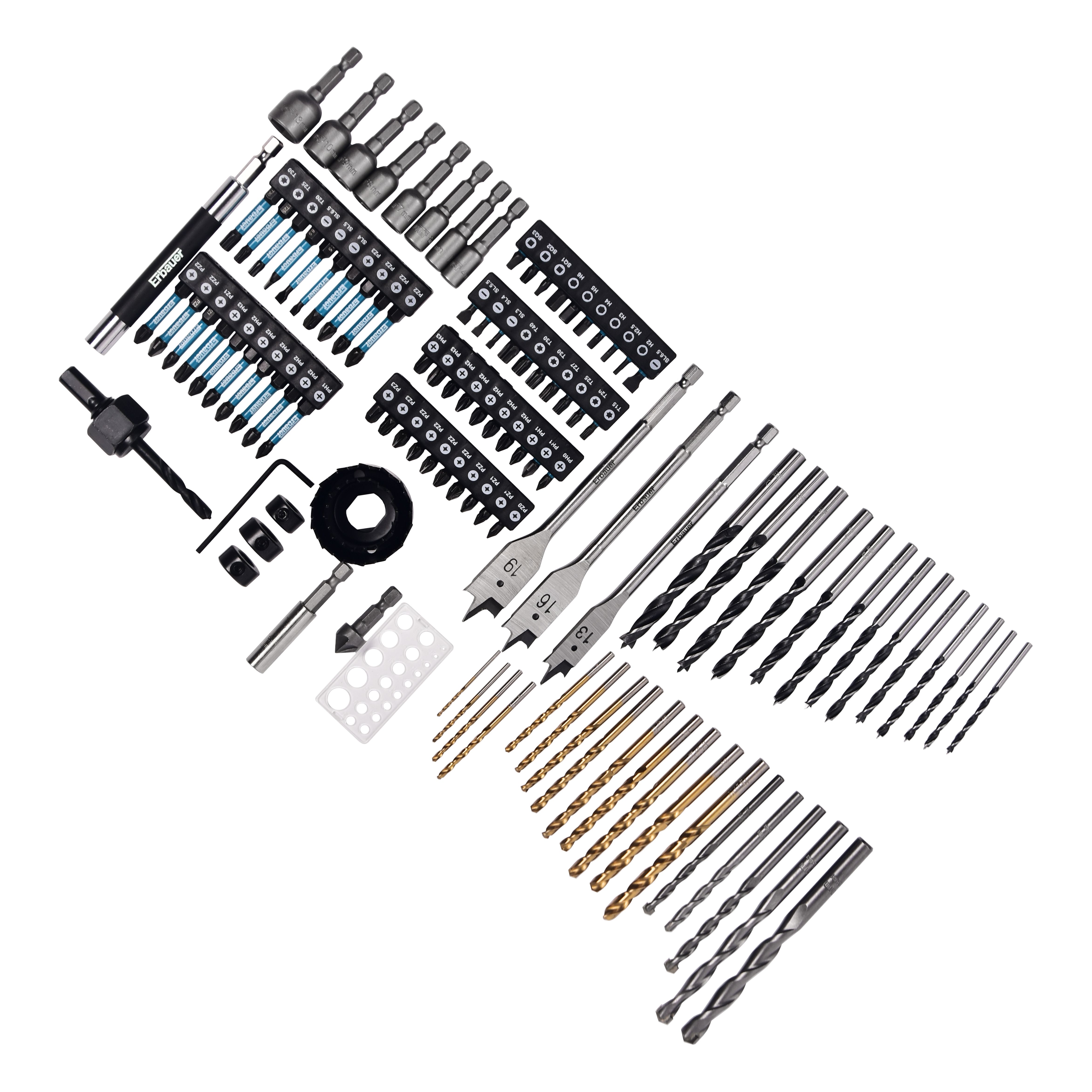 Erbauer 113 piece Multi purpose Drill bit set Tradepoint