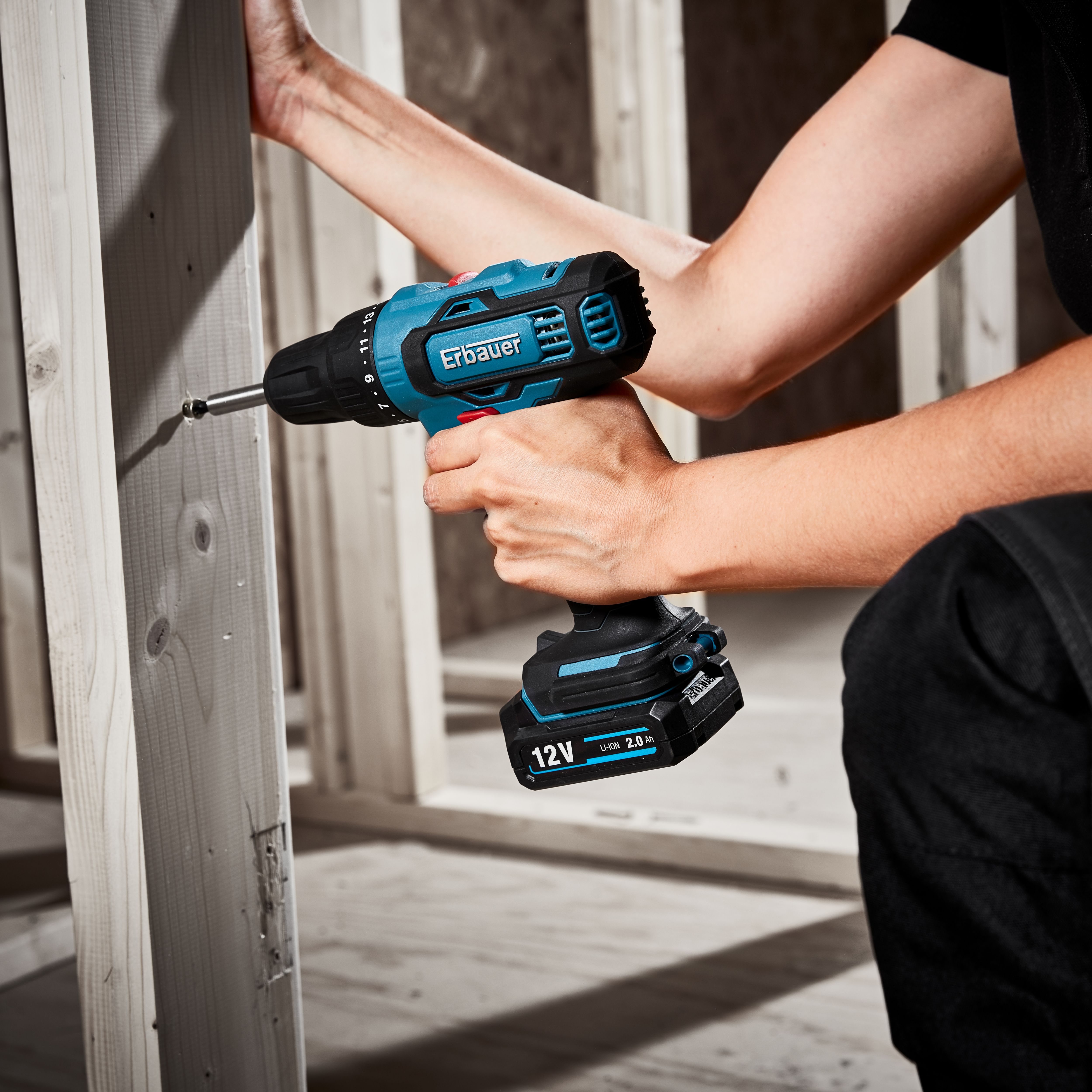 Erbauer 12V 2 x 2Ah Li-ion Cordless Drill driver EDD12-Li-2