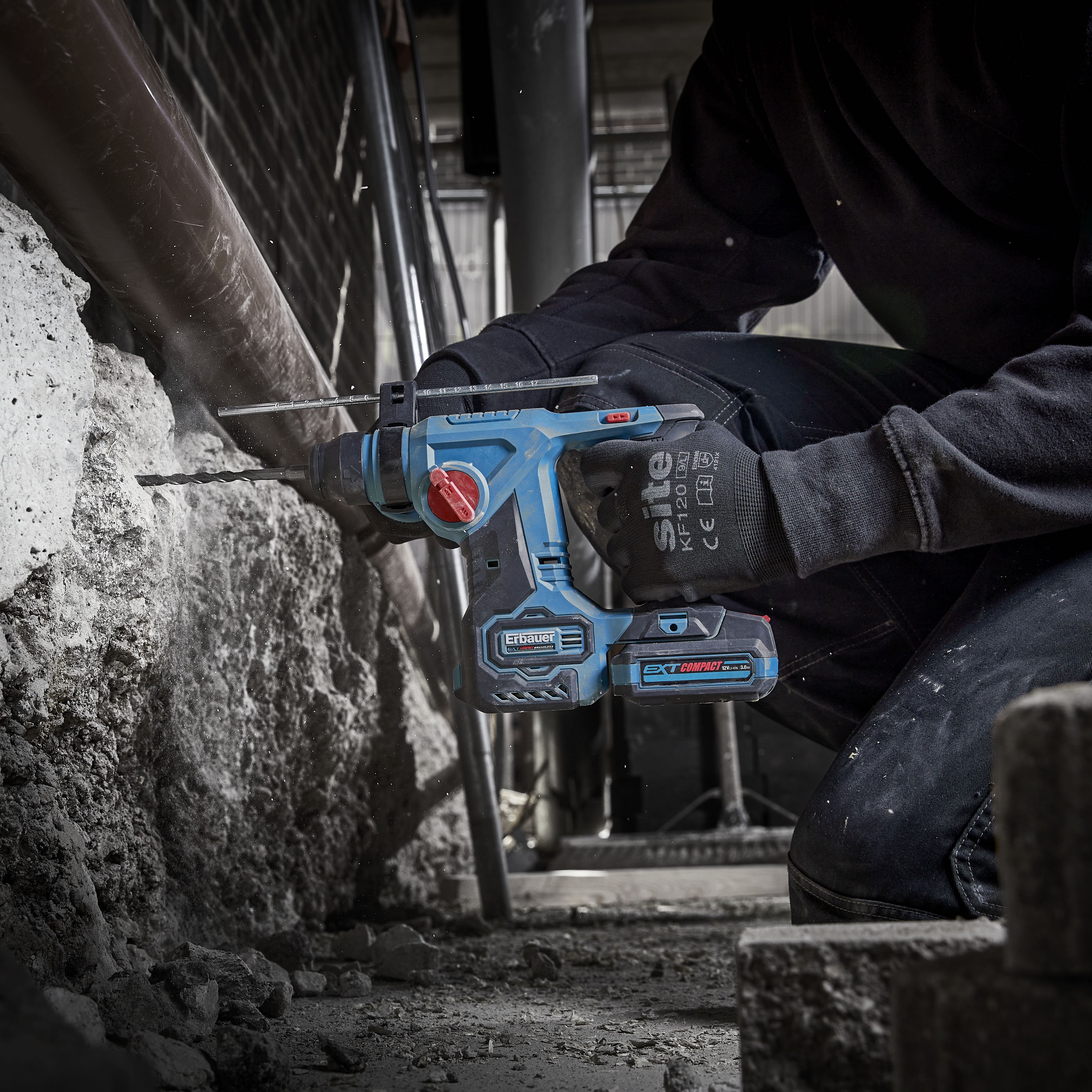 Erbauer 12V EXT compact Cordless SDS+ drill ERH12-Li Bare unit
