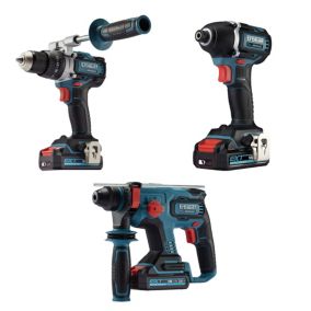 Erbauer 18V 2 Li-ion EXT Cordless 3 piece Power tool kit ECDT18-Li-2 EID18-Li ERH18-Li