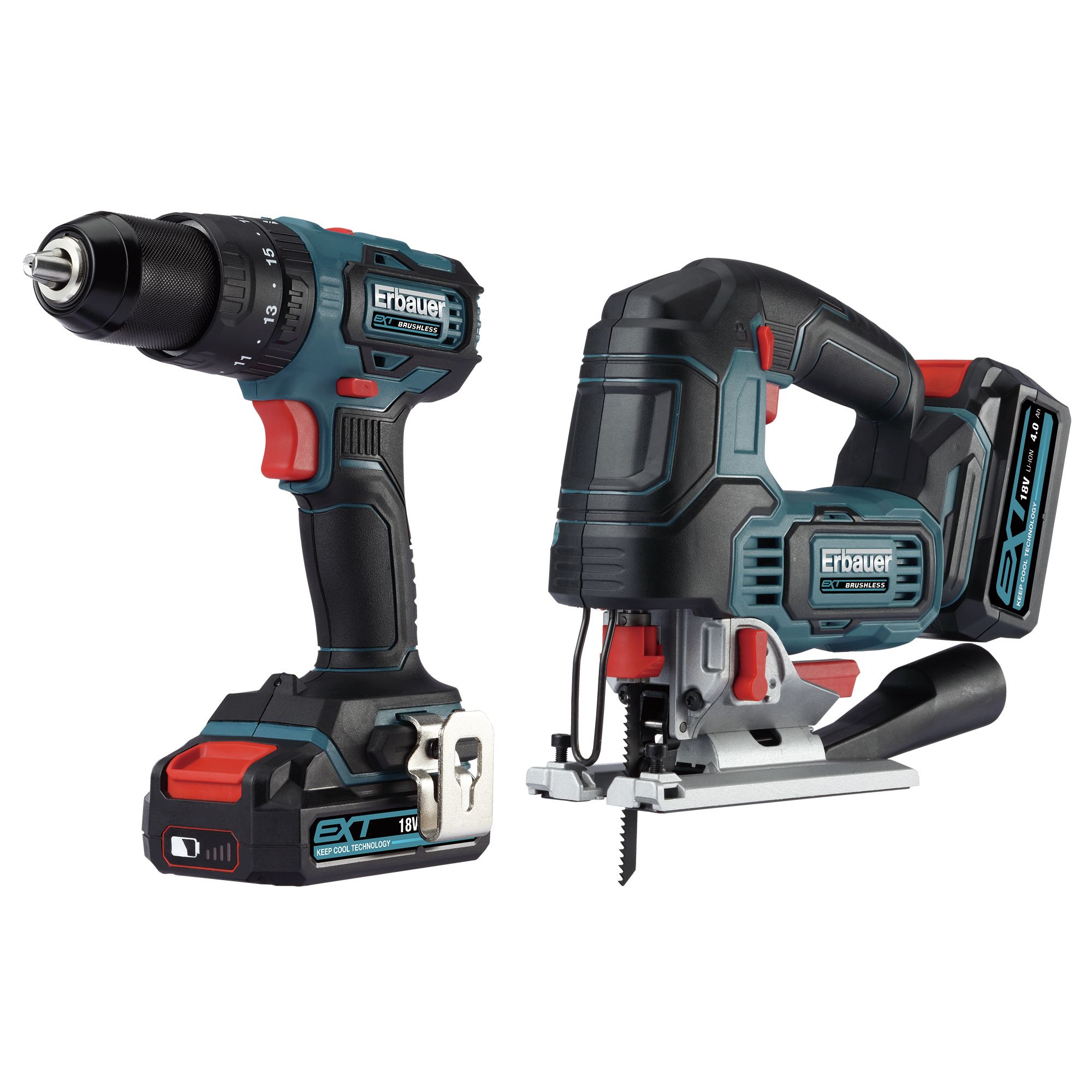 DeWalt XR 18V Li ion XR Cordless 4 piece Power tool kit 3 x 4Ah DCK457M3T GB Tradepoint
