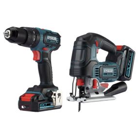 Erbauer 18V 4 Li-ion EXT Cordless 2 piece Power tool kit ECD18-Li-2 EJS18-Li