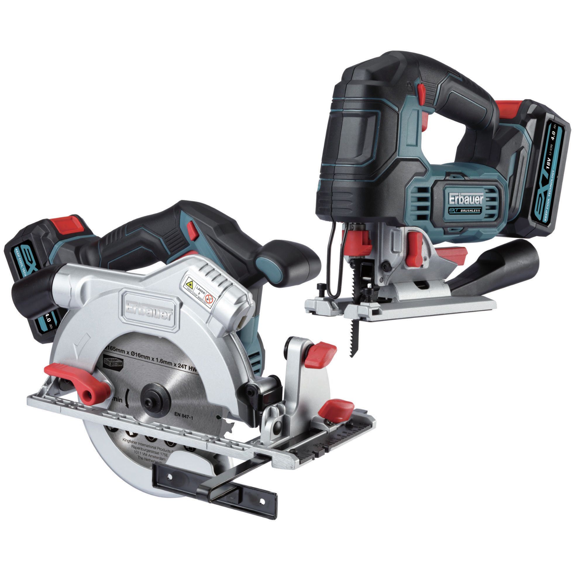 Erbauer 18V 4 Li ion EXT Cordless 2 piece Power tool kit EJS18 Li ECS18 Li Tradepoint