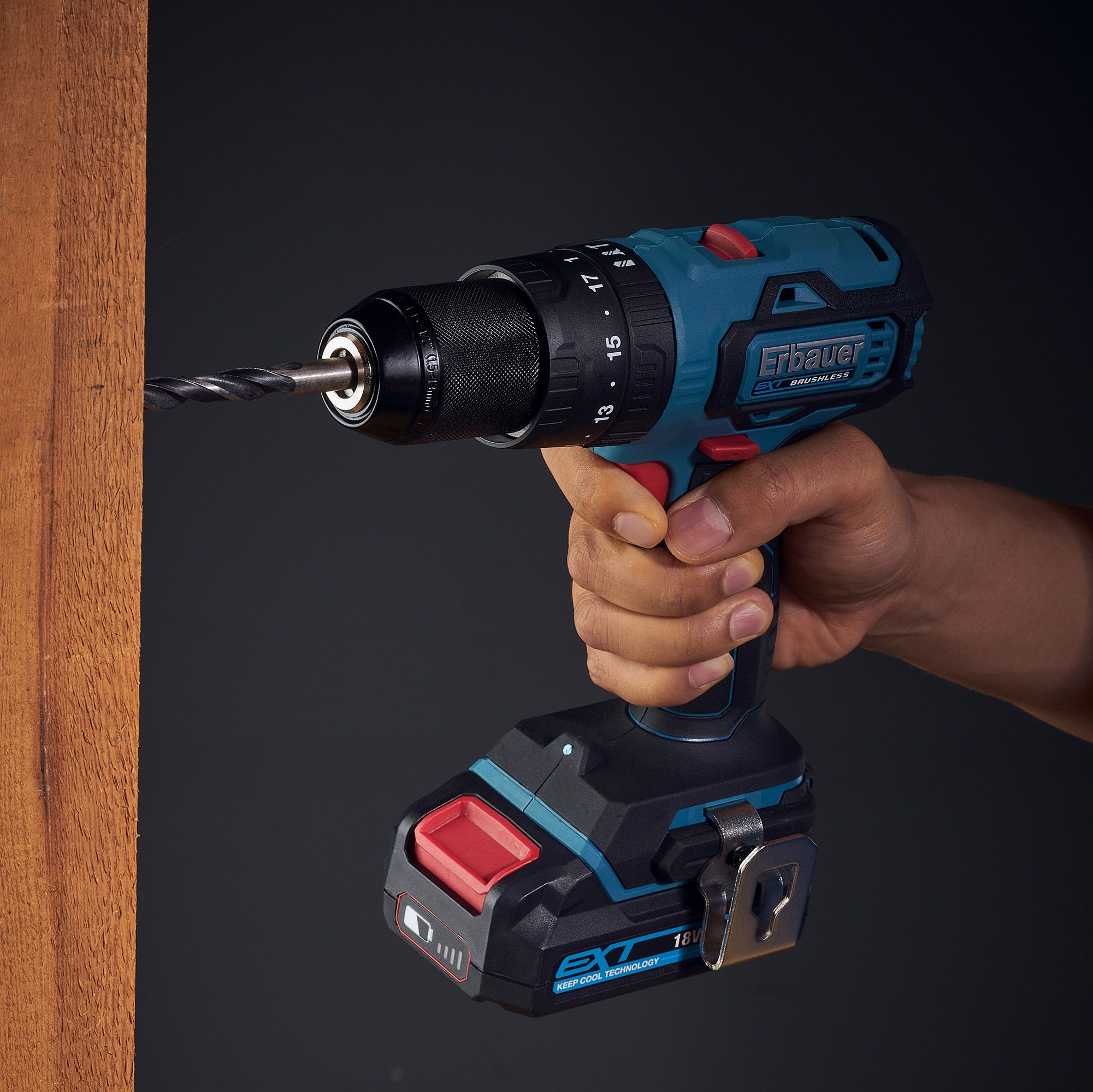 Erbauer 18V Li-ion EXT Cordless Combi drill & impact driver (2 x 2Ah) - EID18-Li - Refurbished