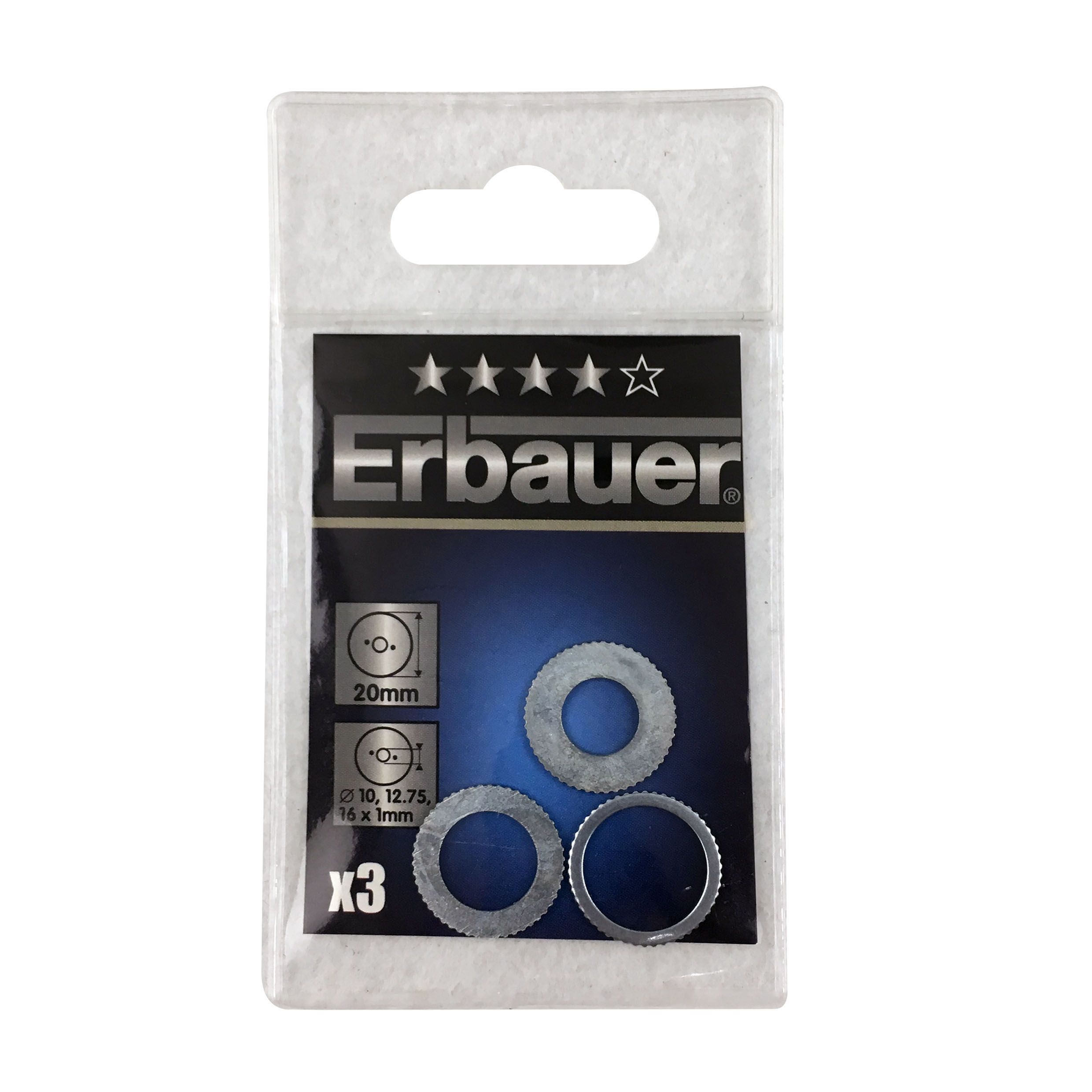 Erbauer 20mm Disc bore reduction rings, Set of 3
