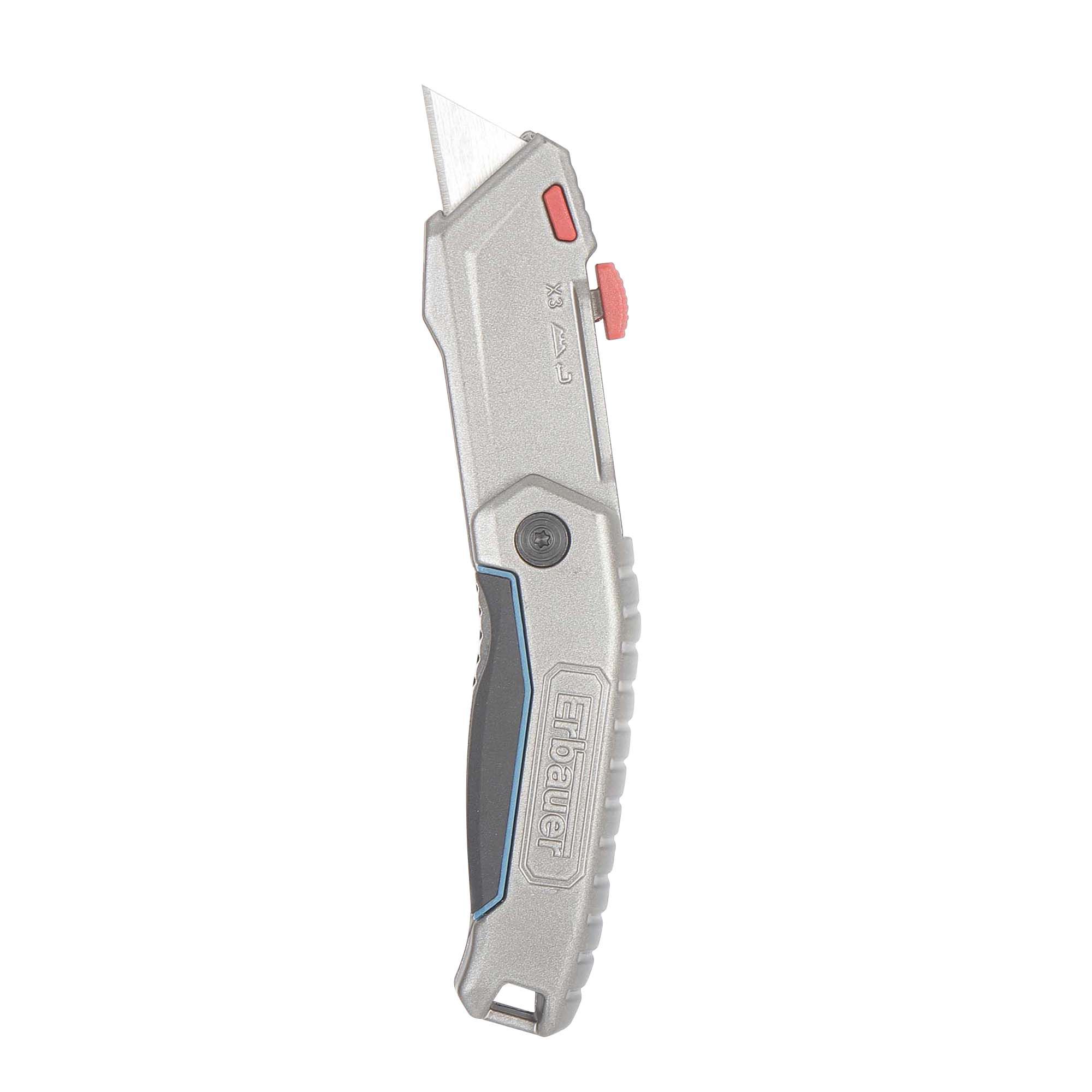 Erbauer 61mm Carbon steel Grey Foldable Retractable knife