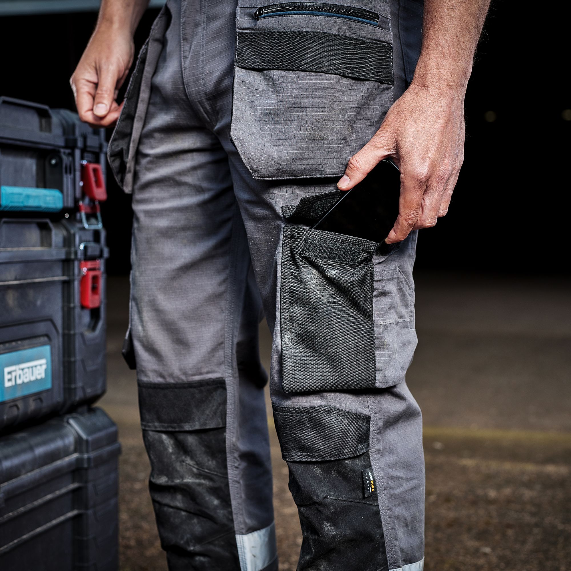 Erbauer EHPT30 Grey Men's Holster pocket trousers, W34" L32" (L)