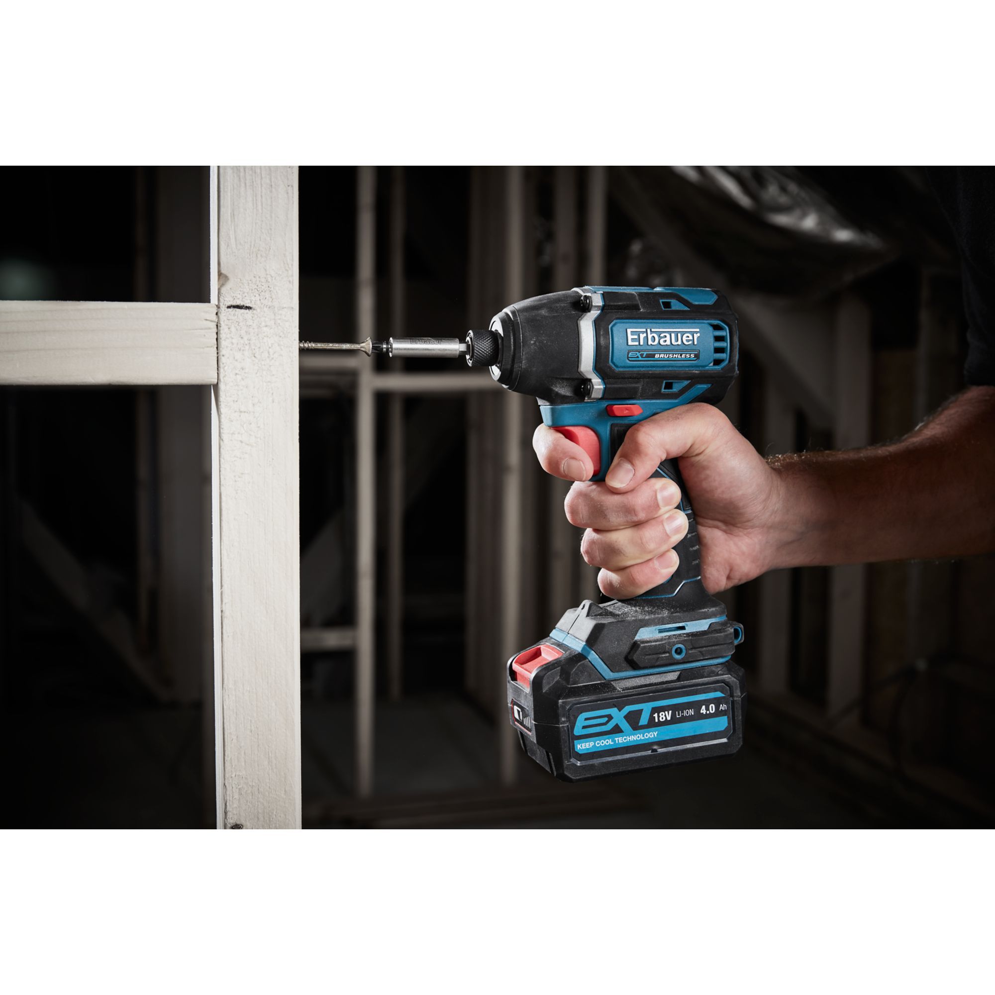 Erbauer EXT 18V 1 x 4Ah Li-ion Brushless Cordless Impact driver EID18-Li
