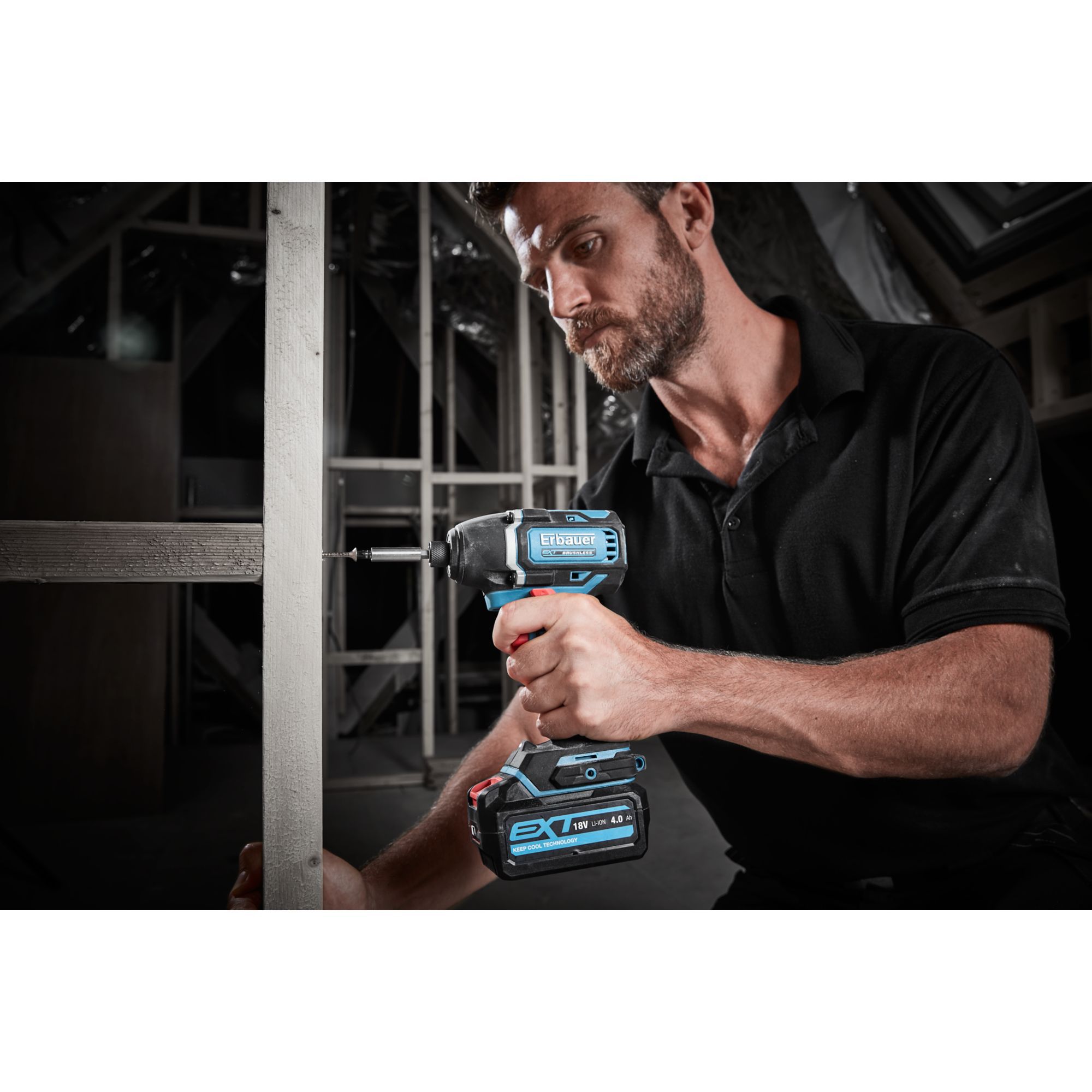 Erbauer EXT 18V 1 x 4Ah Li-ion Brushless Cordless Impact driver EID18-Li