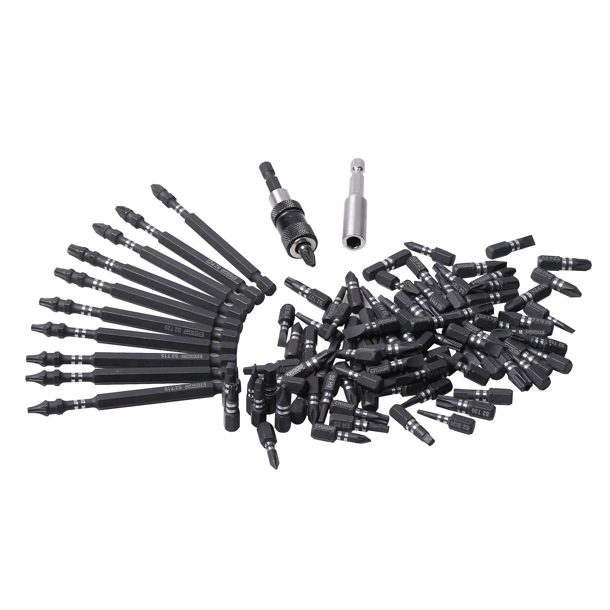 Erbauer Mixed Impact Screwdriver bits (L)263mm, 113 pieces