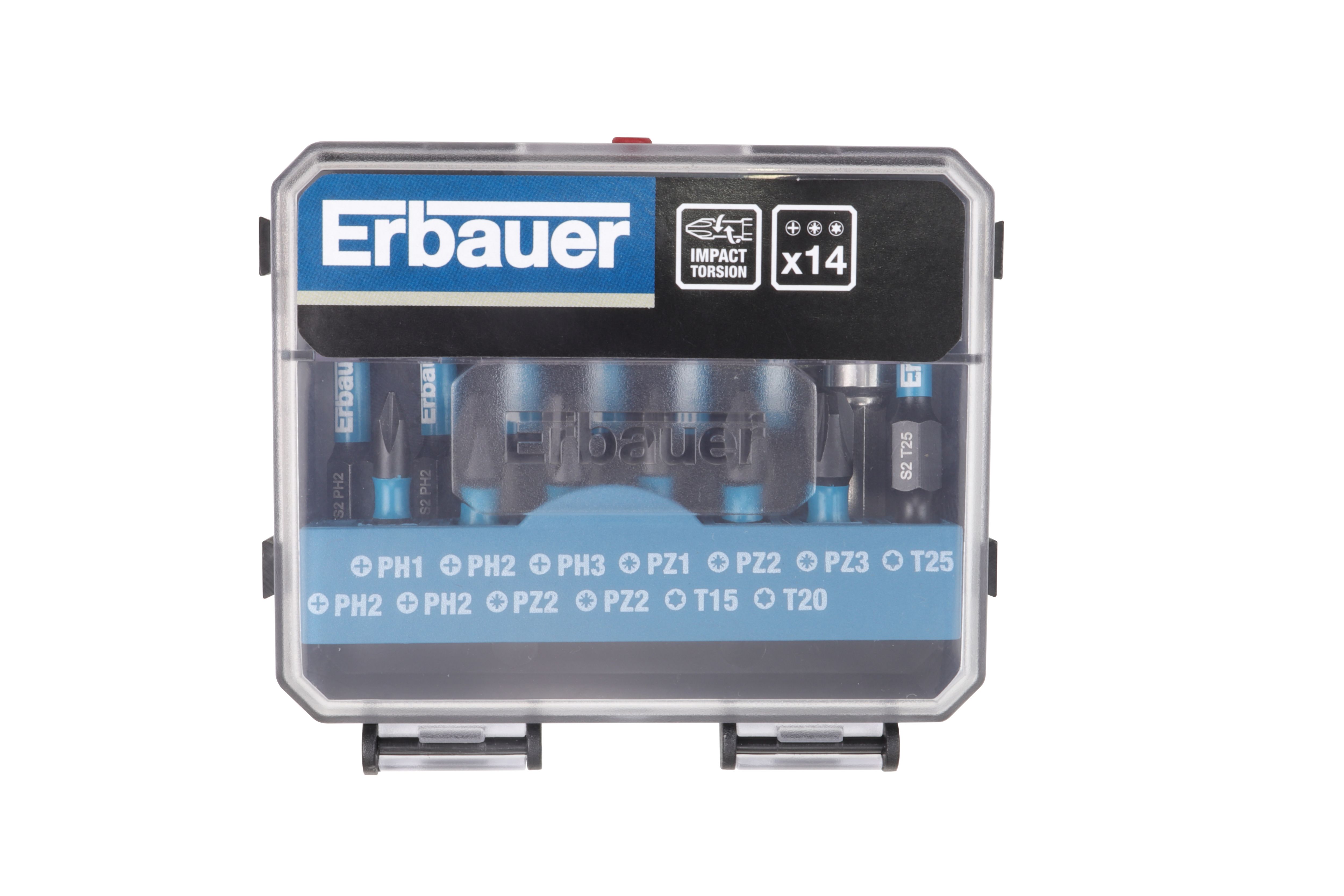 Erbauer Mixed Screwdriver bits (L)88mm, 14 pieces