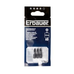 Erbauer PH1 Impact Screwdriver bits (L)25mm, Pack of 3