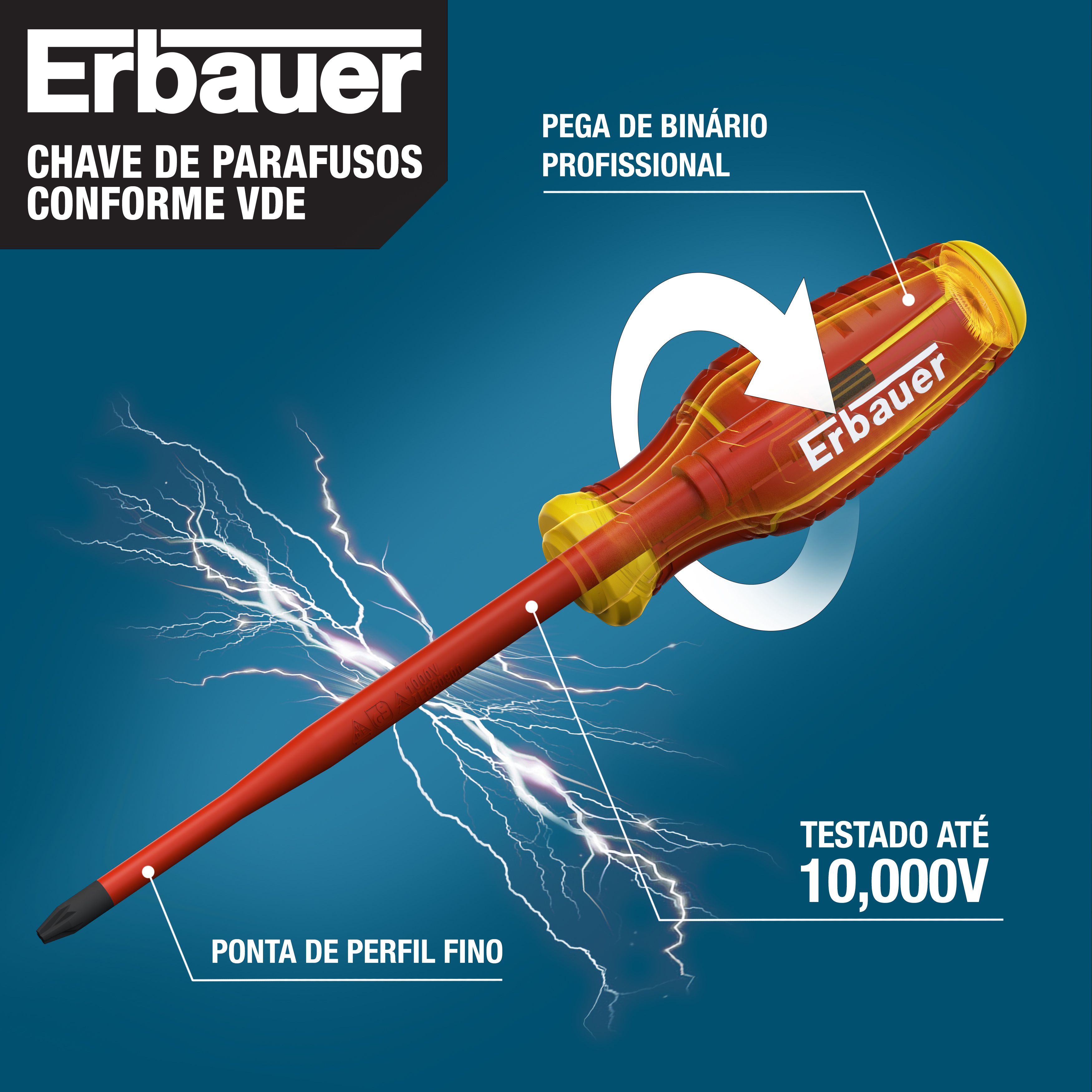 Erbauer PZ VDE Screwdriver PZ2 x 125mm
