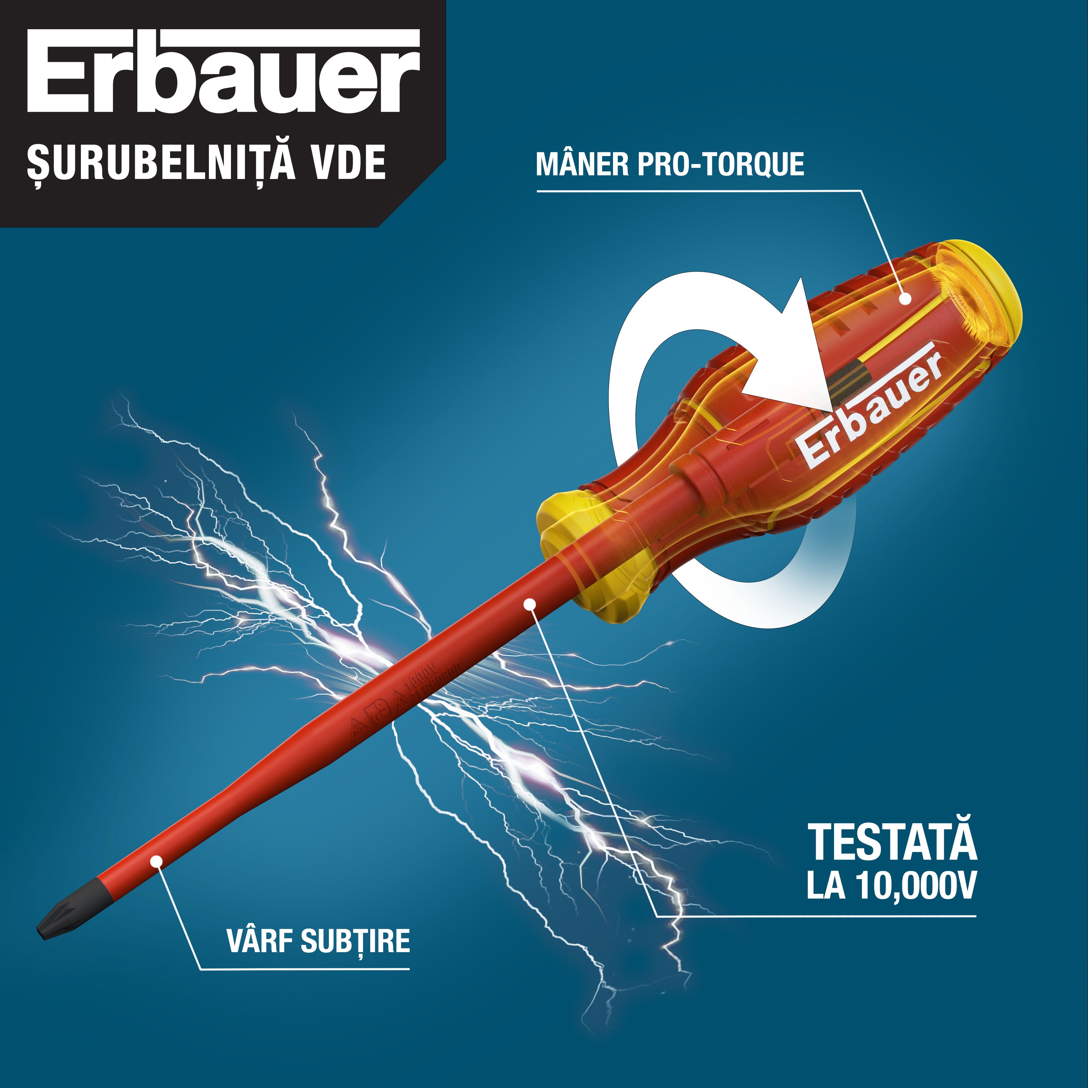 Erbauer PZ VDE Screwdriver PZ2 x 125mm