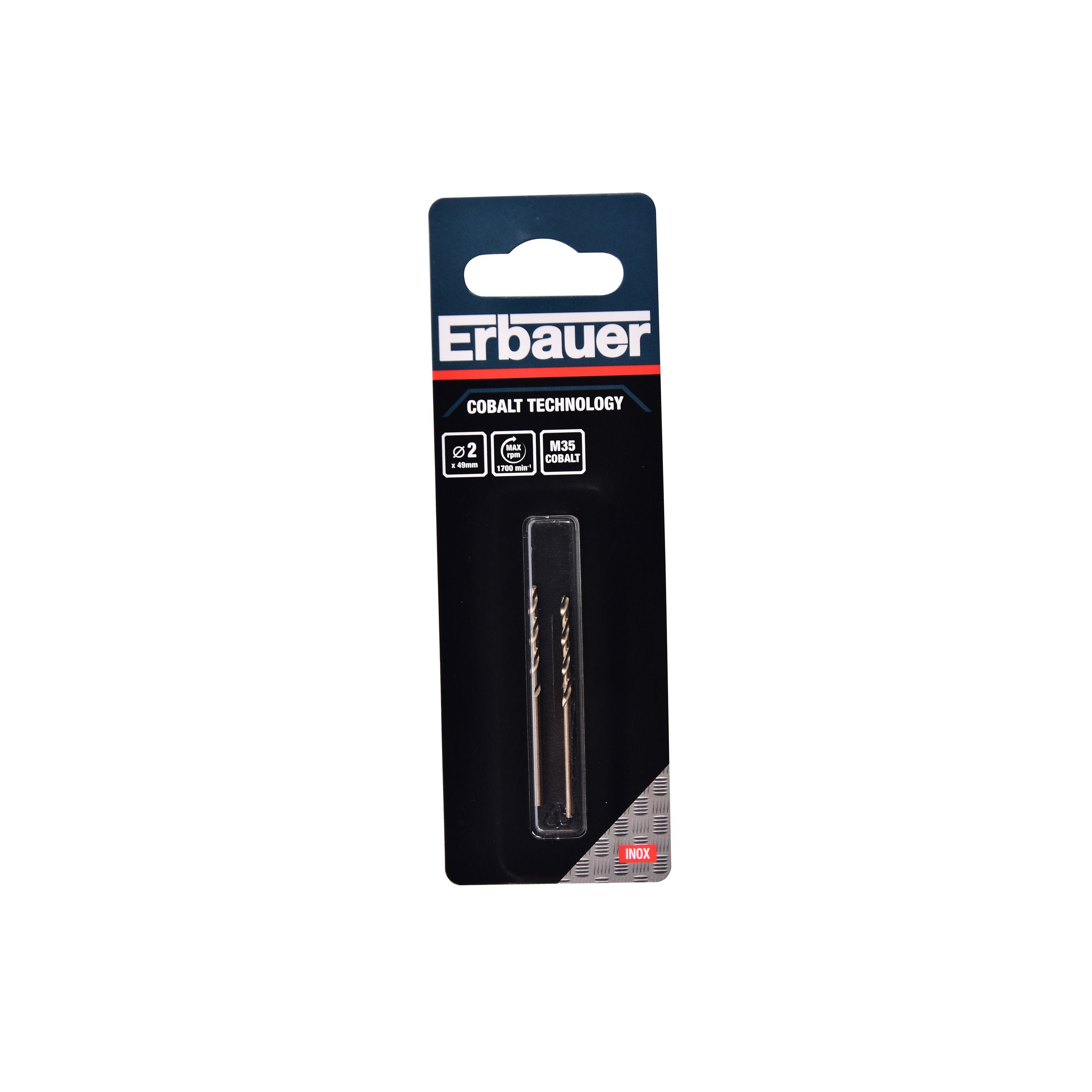 Erbauer Round HSS Drill bit (Dia)2mm (L)49mm, Pack of 2