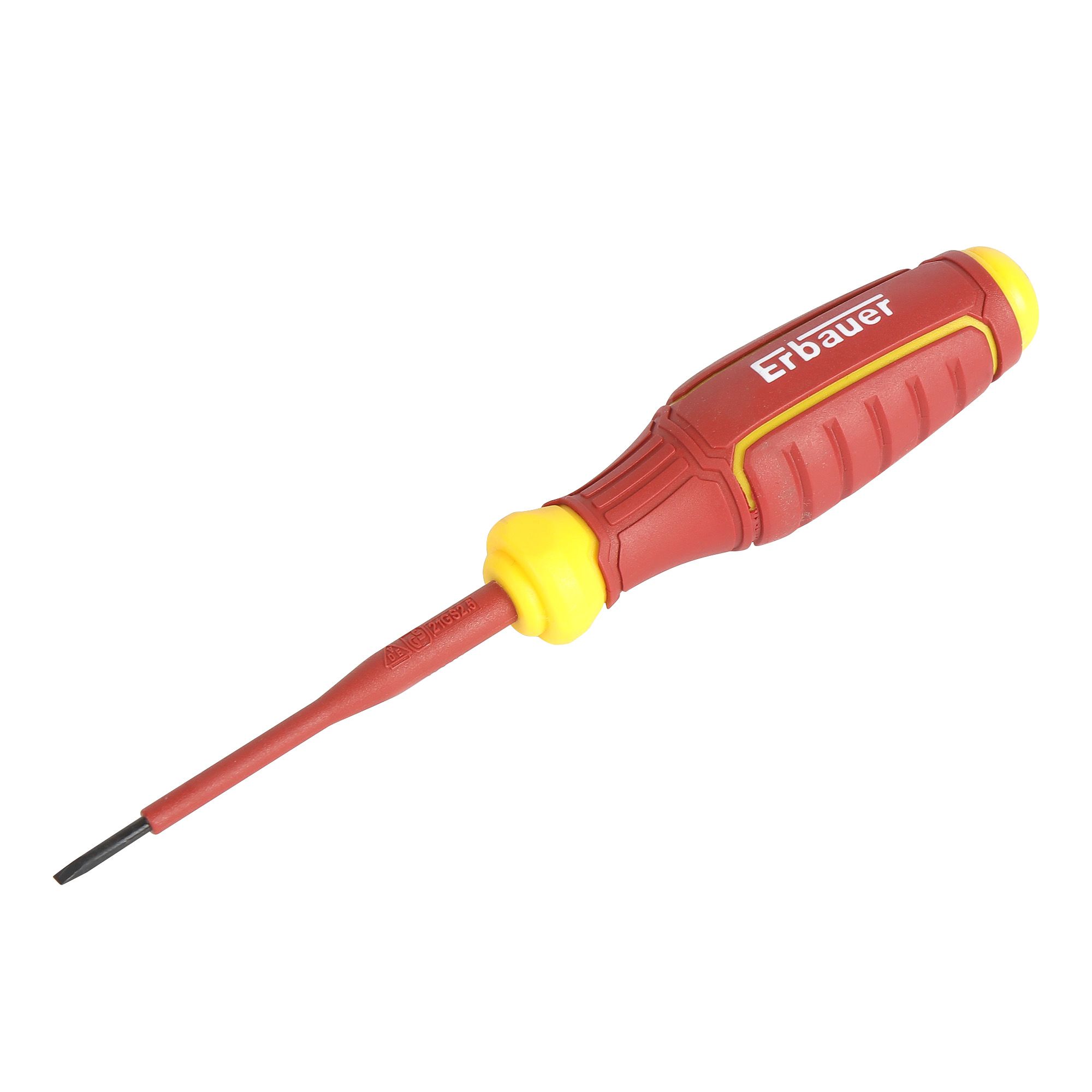 Erbauer Slotted VDE Screwdriver SL-2.5mm x 75mm