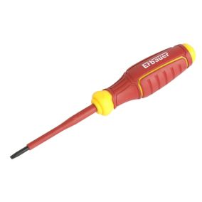 Erbauer Slotted VDE Screwdriver SL-3.5mm x 75mm