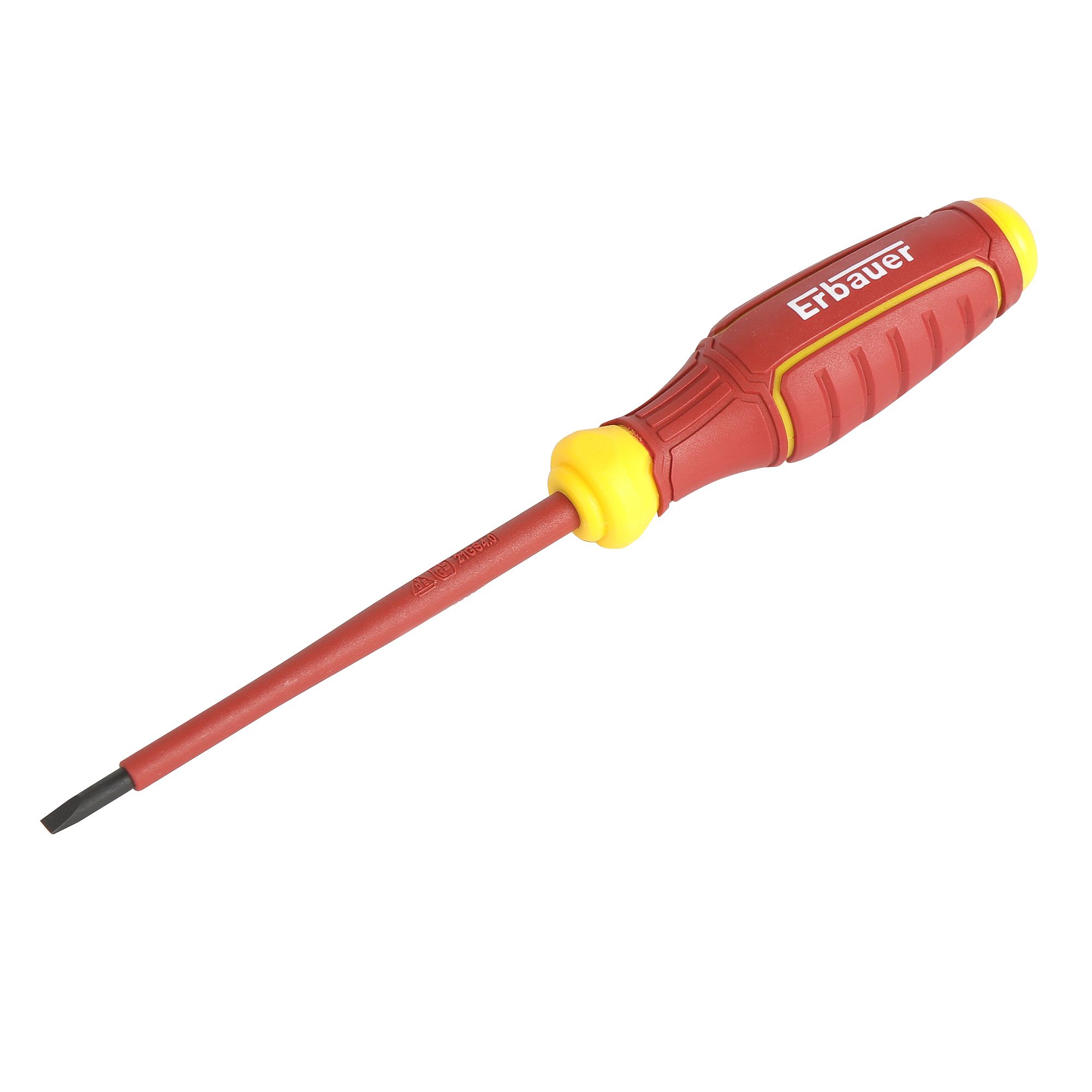 Erbauer Slotted VDE Screwdriver SL-4.0mm x 100mm