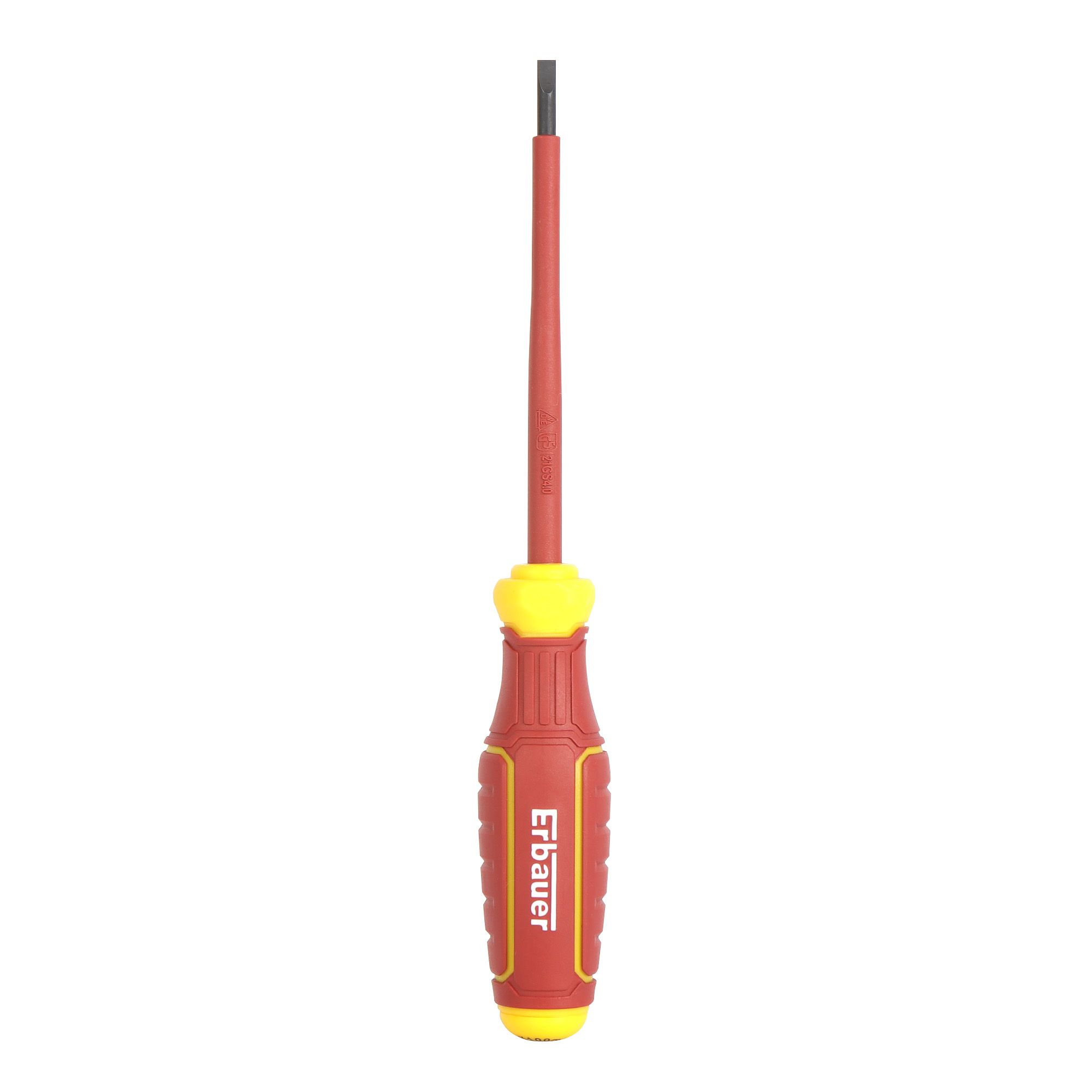 Erbauer Slotted VDE Screwdriver SL-4.0mm x 100mm