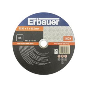 Erbauer T41 Cutting disc 230mm x 2mm x 22.2mm, Pack of 5