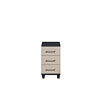 Eris Gloss black & pale grey 3 Drawer Chest of drawers (H)712mm (W)404mm (D)424mm