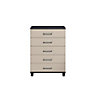 Eris Gloss black & pale grey 5 Drawer Chest of drawers (H)1102mm (W)804mm (D)424mm