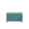 Eris Gloss teal elm effect 6 Drawer Chest of drawers (H)712mm (W)1204mm (D)424mm