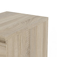 Esla High gloss oak oak effect 2 Drawer Bedside chest (H)500mm (W)400mm (D)500mm