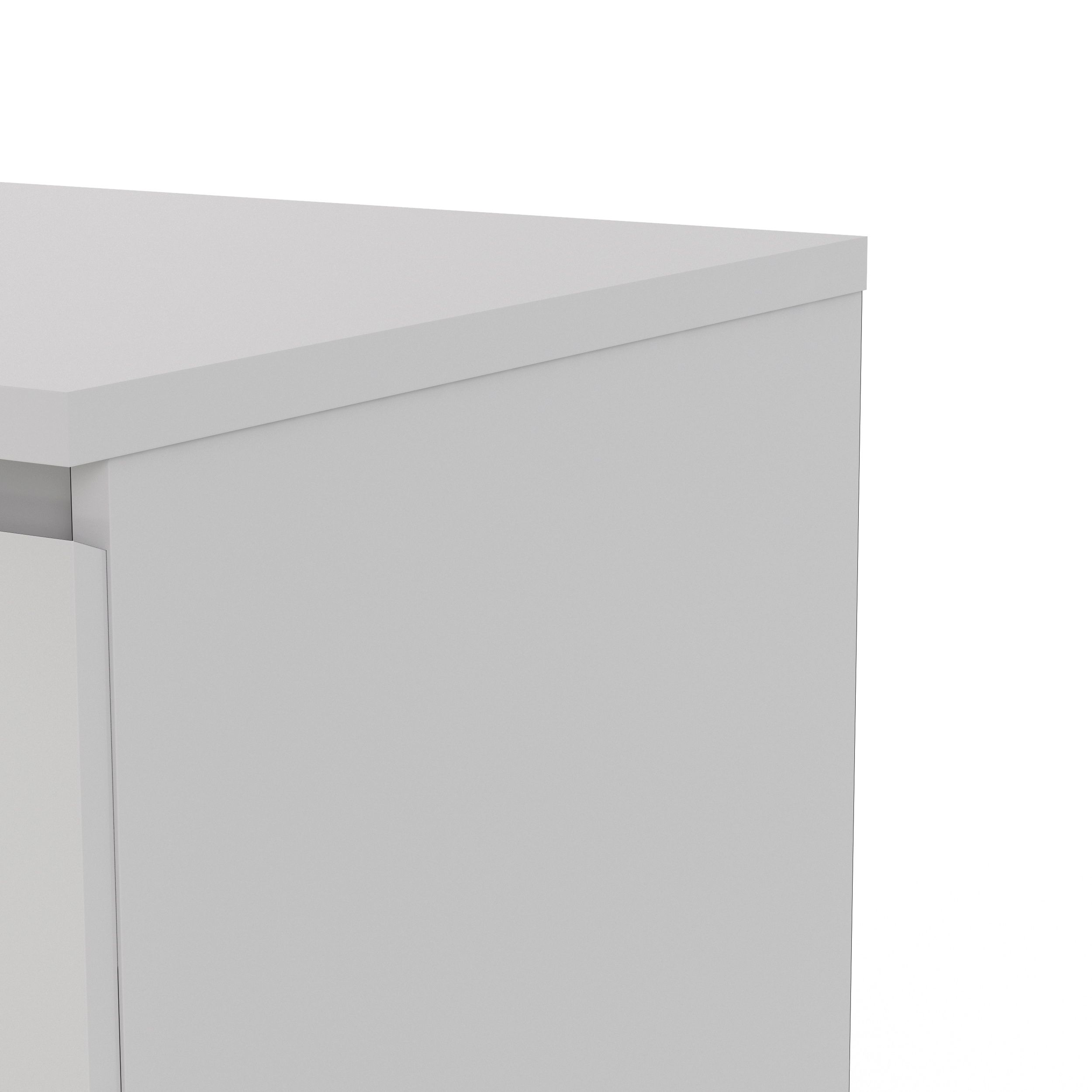 Esla High gloss white 3 Drawer Chest of drawers (H)700mm (W)770mm (D)500mm