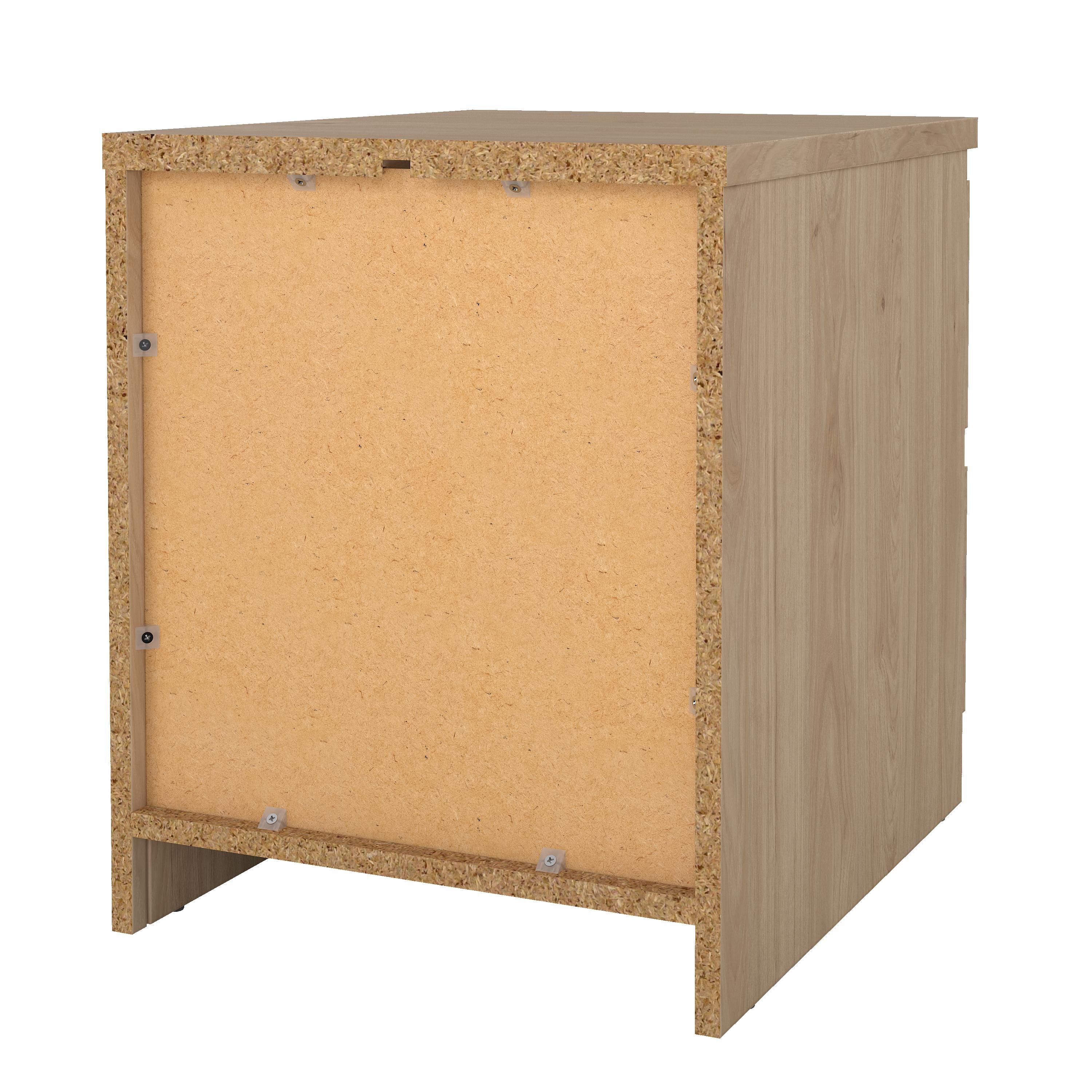 Esla Matt jackson hickory 2 Drawer Bedside table (H)495mm (W)404mm (D)500mm