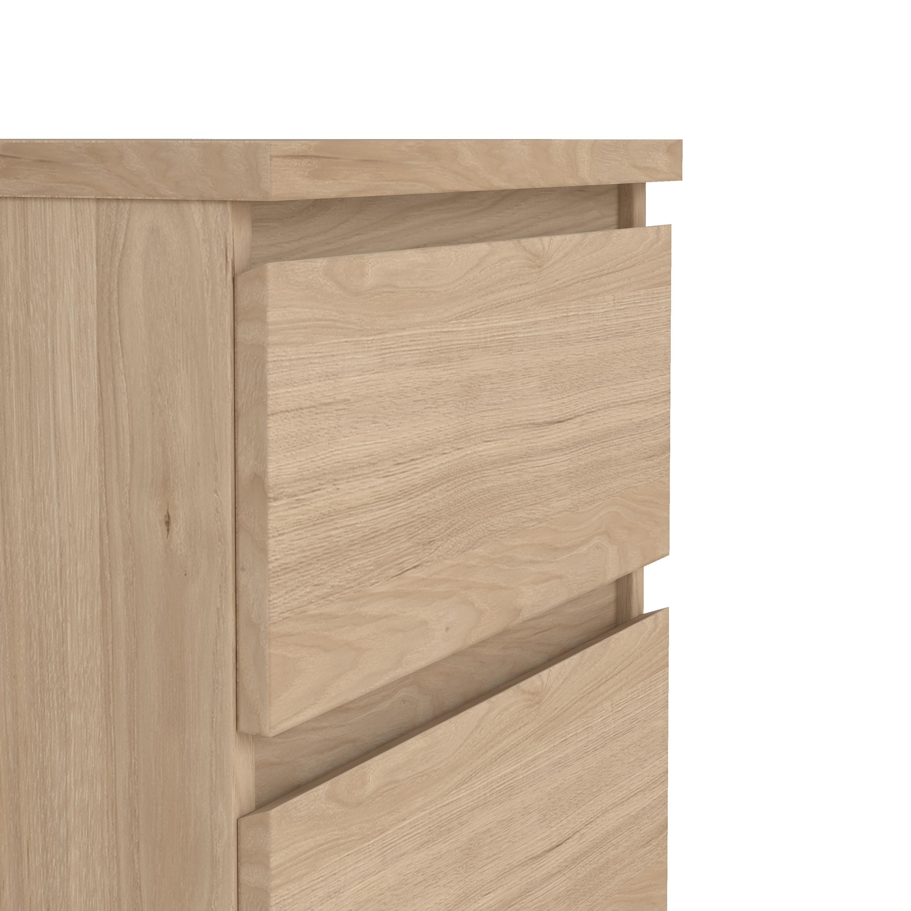 Esla Matt jackson hickory 2 Drawer Bedside table (H)495mm (W)404mm (D)500mm