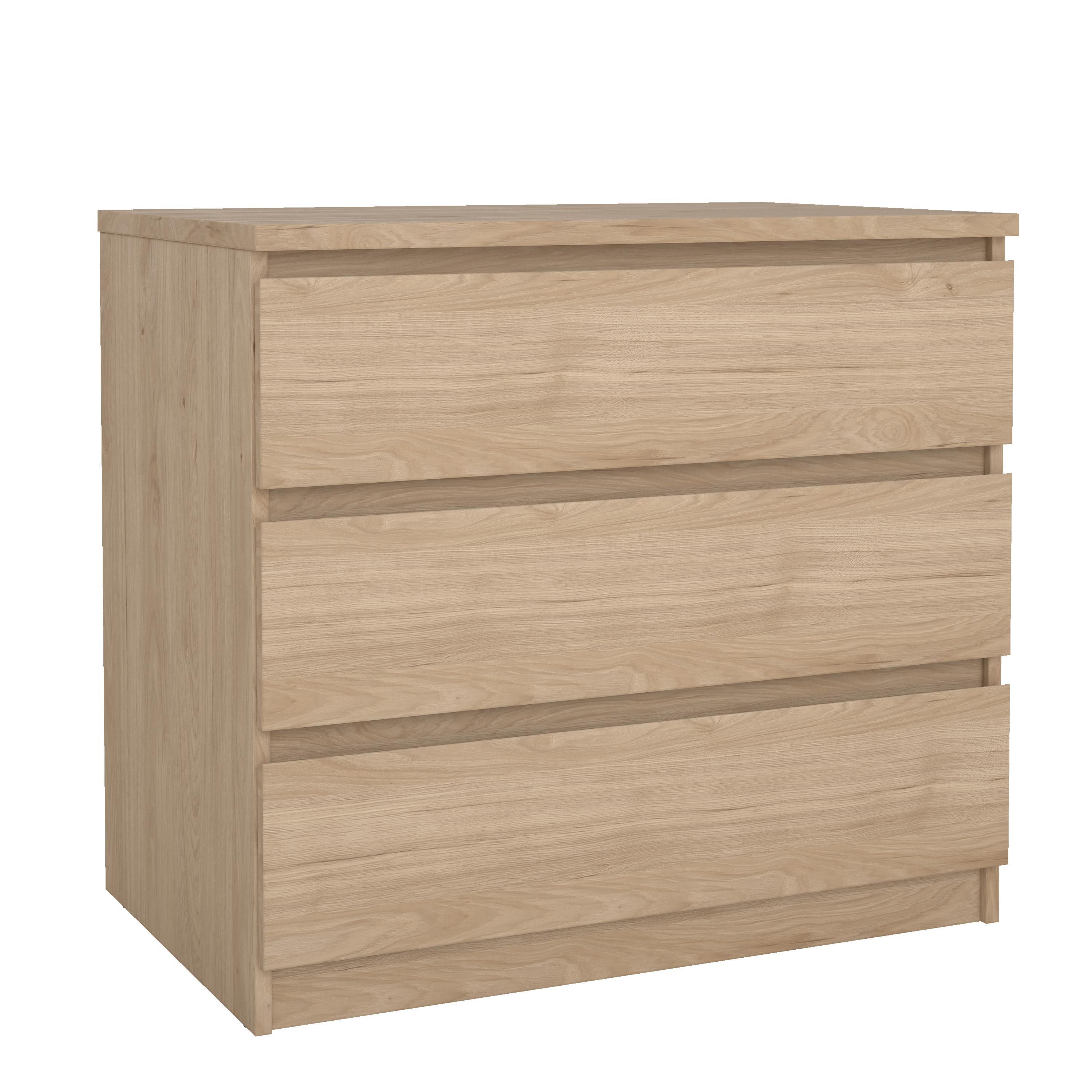 Esla Matt jackson hickory 3 Drawer Chest (H)701mm (W)770mm (D)500mm
