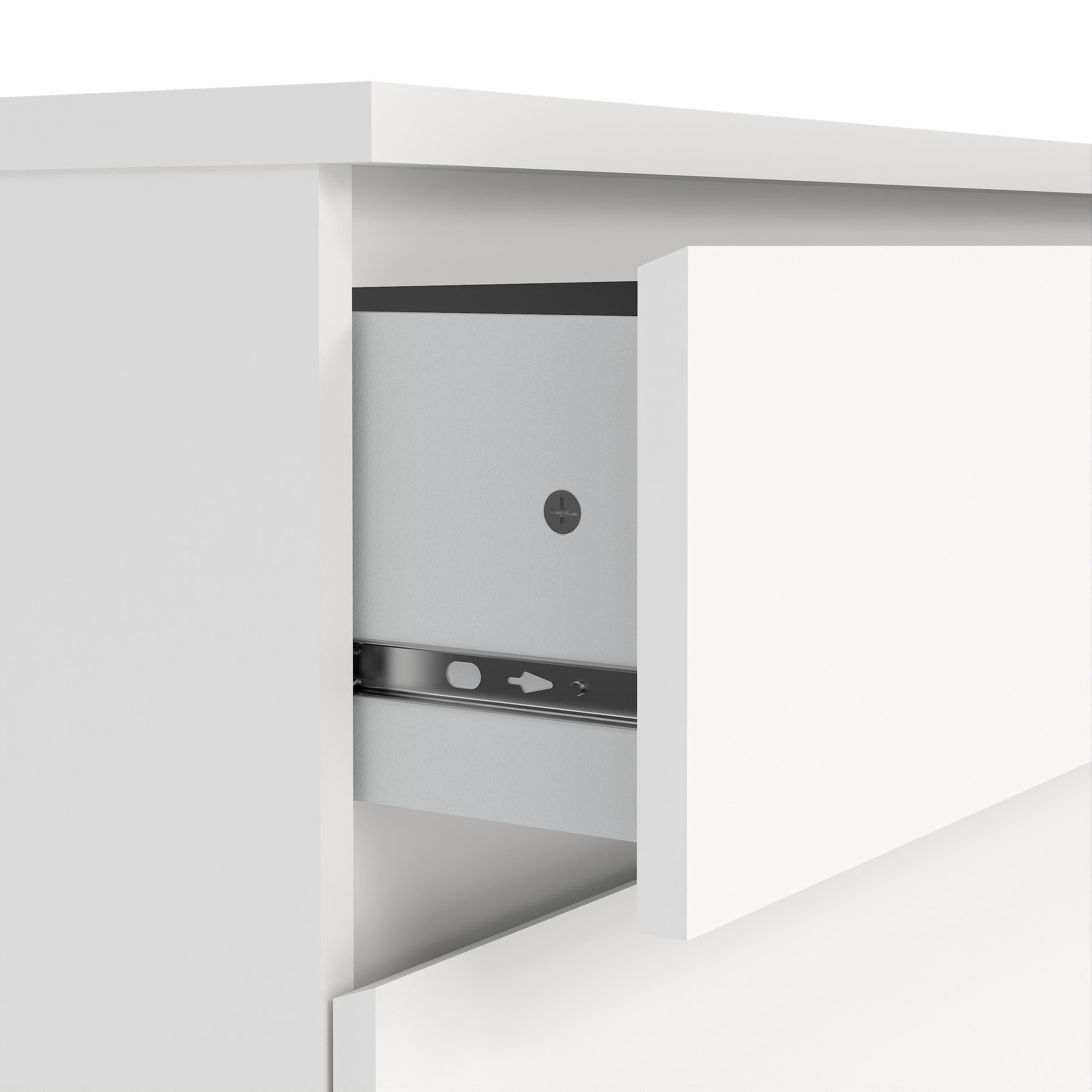 Esla Matt white 3 Drawer Chest (H)701mm (W)770mm (D)500mm