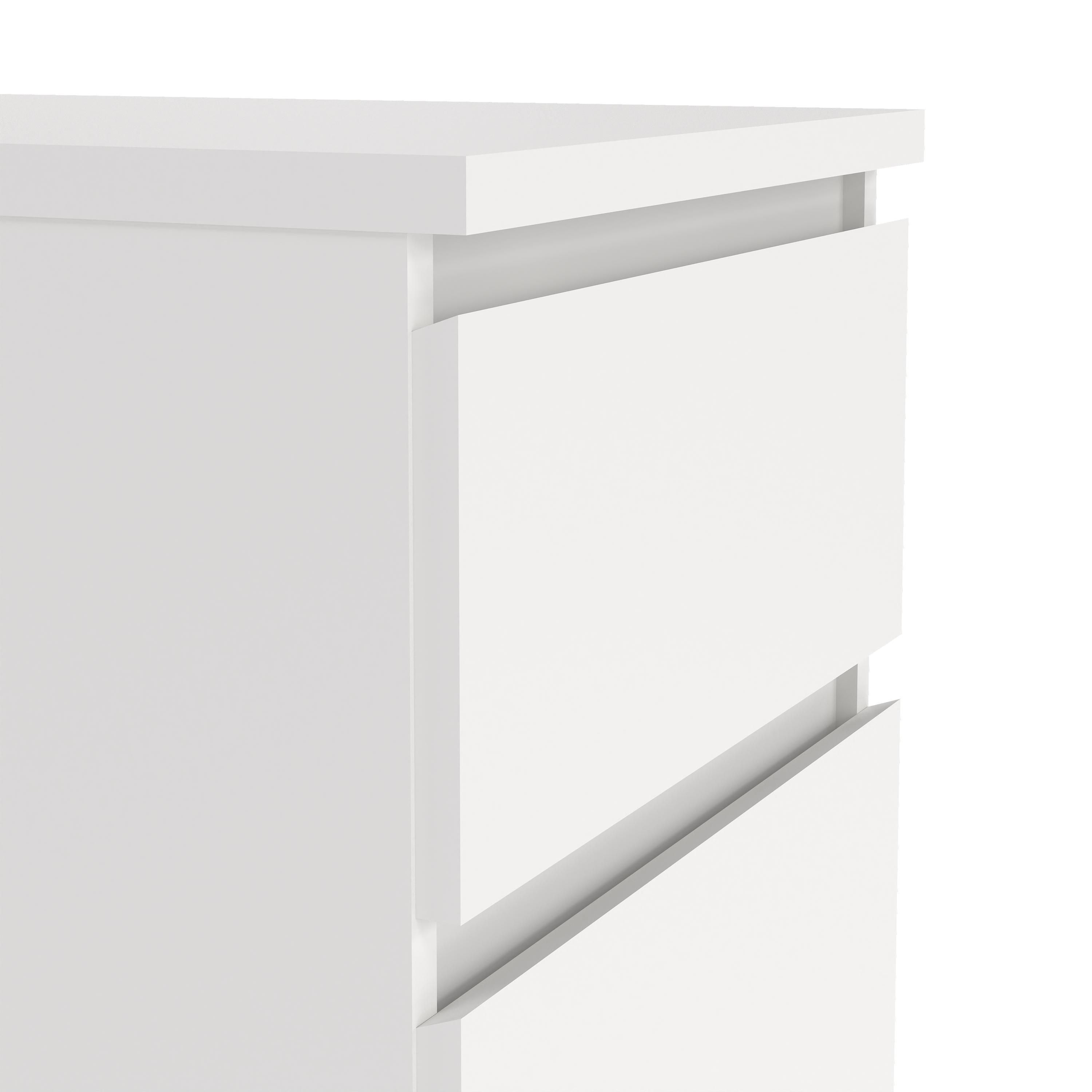Esla Matt white 5 Drawer Chest (H)1113mm (W)404mm (D)500mm